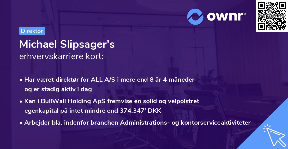 Michael Slipsager's erhvervskarriere kort