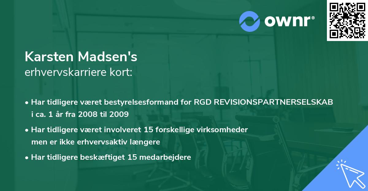 Karsten Madsen's erhvervskarriere kort