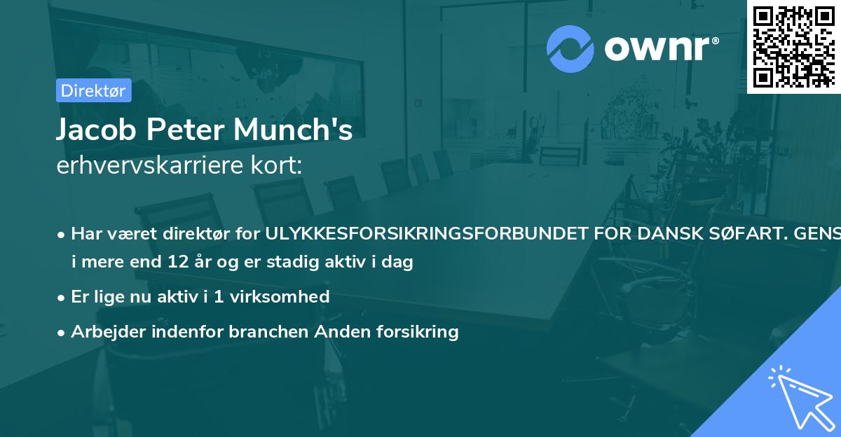 Jacob Peter Munch's erhvervskarriere kort