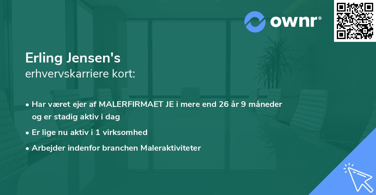 Erling Jensen's erhvervskarriere kort
