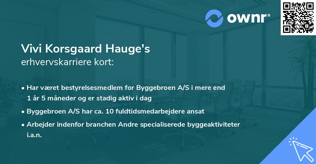 Vivi Korsgaard Hauge's erhvervskarriere kort
