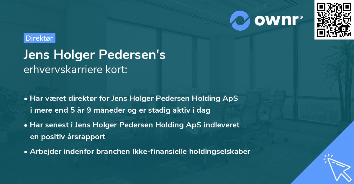 Jens Holger Pedersen's erhvervskarriere kort