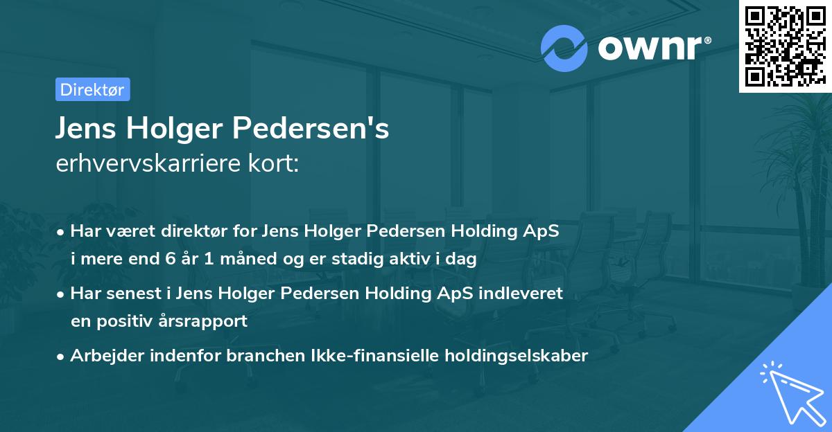 Jens Holger Pedersen's erhvervskarriere kort