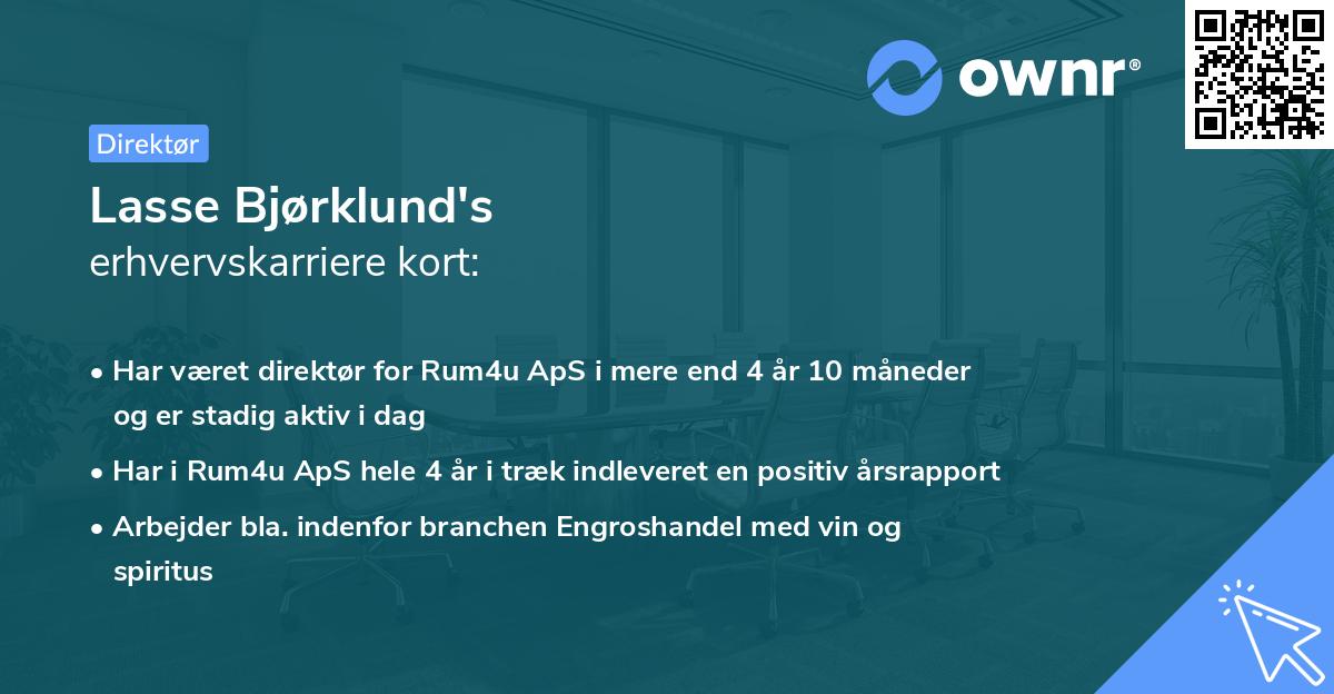 Lasse Bjørklund's erhvervskarriere kort