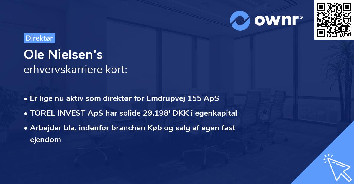 Ole Nielsen's erhvervskarriere kort