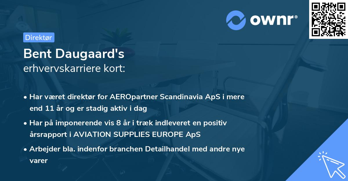 Bent Daugaard's erhvervskarriere kort