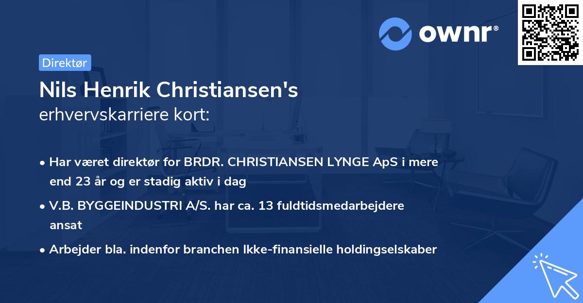Nils Henrik Christiansen's erhvervskarriere kort