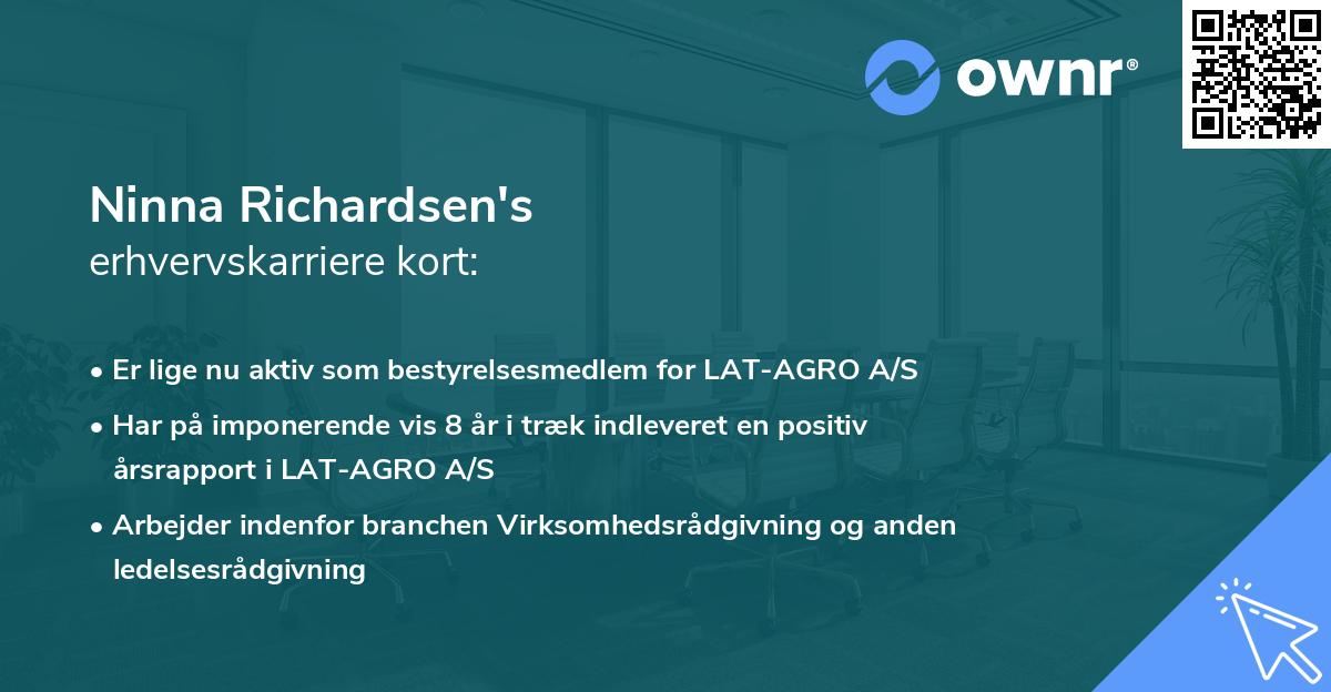 Ninna Richardsen's erhvervskarriere kort
