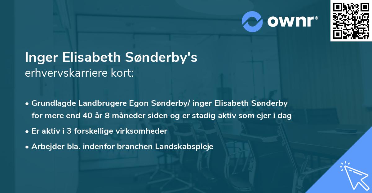 Inger Elisabeth Sønderby's erhvervskarriere kort