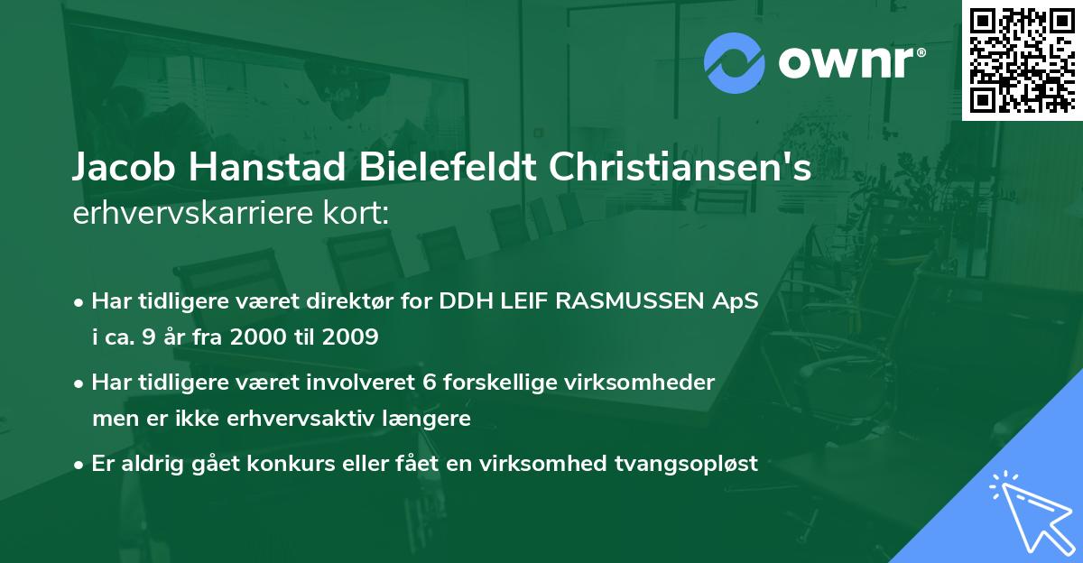 Jacob Hanstad Bielefeldt Christiansen's erhvervskarriere kort
