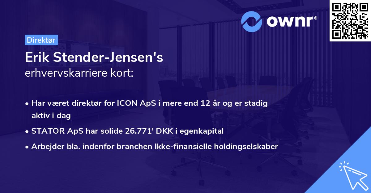 Erik Stender-Jensen's erhvervskarriere kort