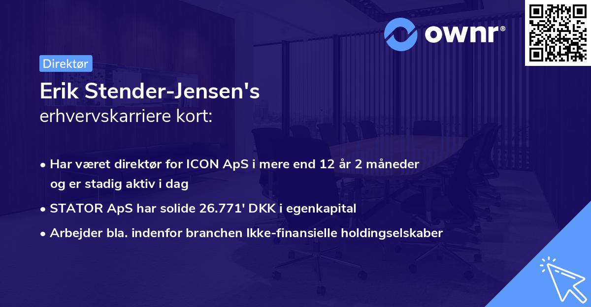 Erik Stender-Jensen's erhvervskarriere kort