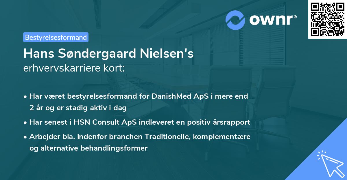 Hans Søndergaard Nielsen's erhvervskarriere kort