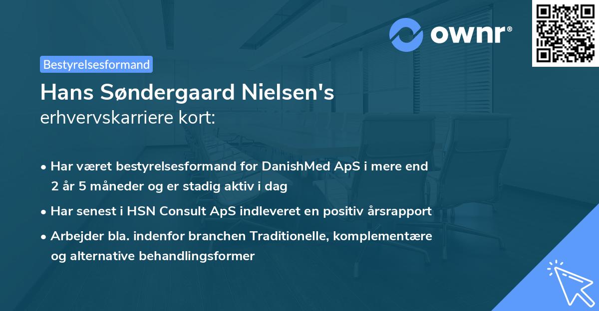Hans Søndergaard Nielsen's erhvervskarriere kort