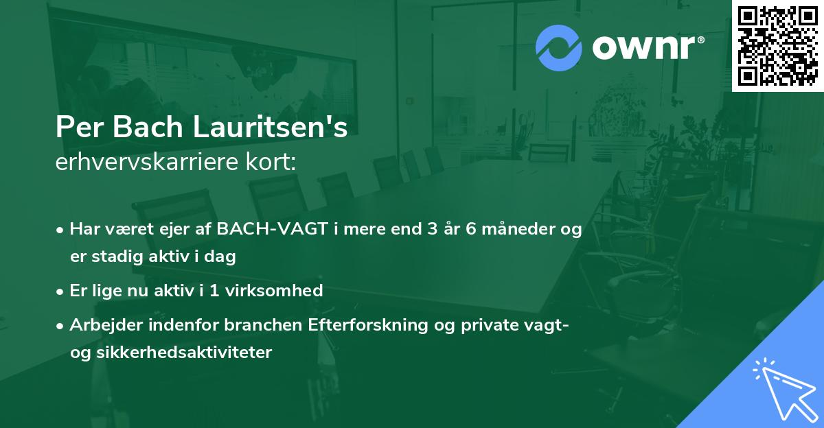 Per Bach Lauritsen's erhvervskarriere kort