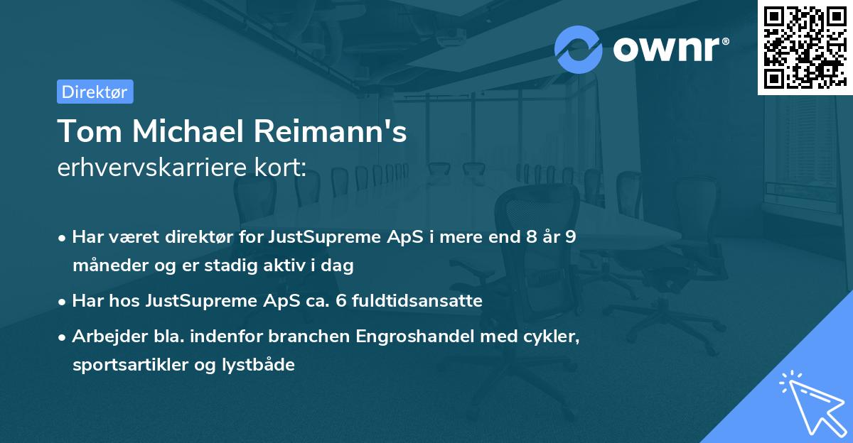 Tom Michael Reimann's erhvervskarriere kort