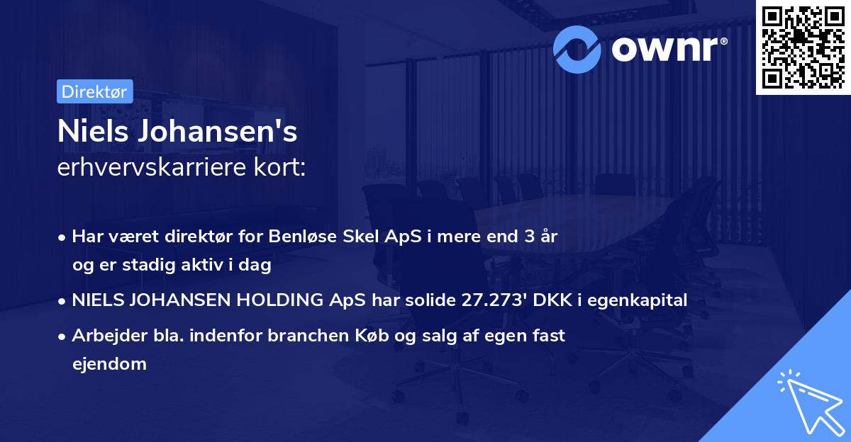 Niels Johansen's erhvervskarriere kort