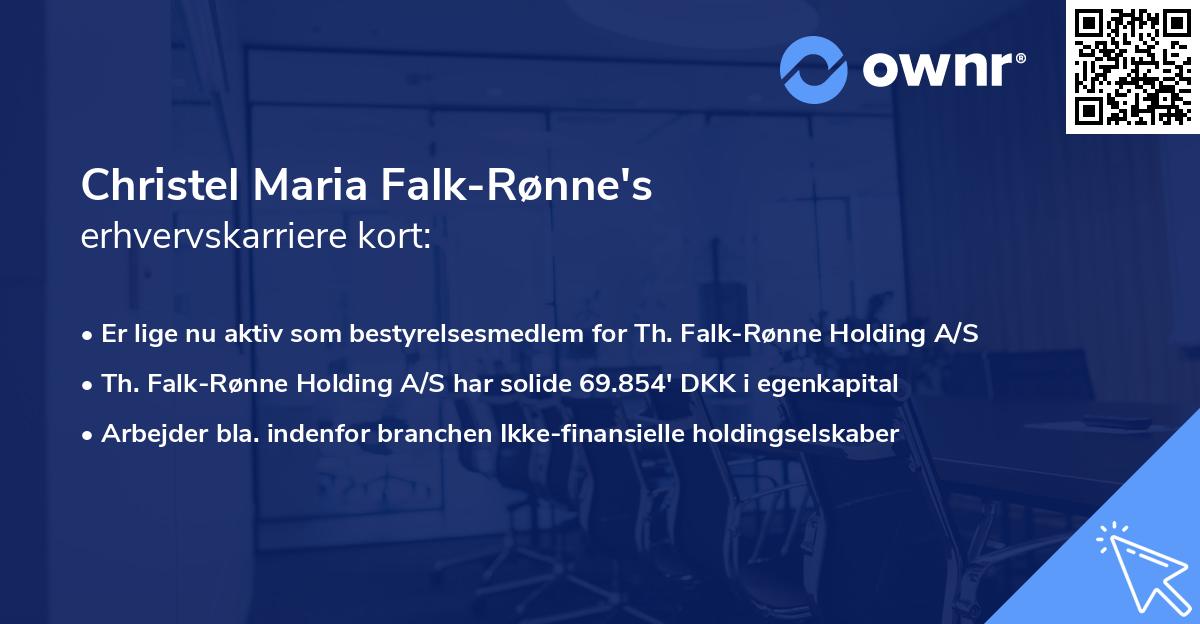 Christel Maria Falk-Rønne's erhvervskarriere kort
