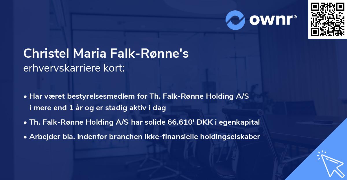 Christel Maria Falk-Rønne's erhvervskarriere kort