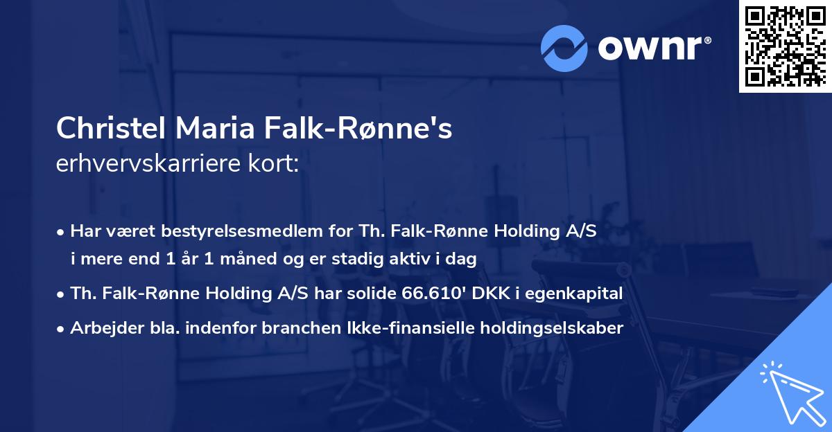 Christel Maria Falk-Rønne's erhvervskarriere kort