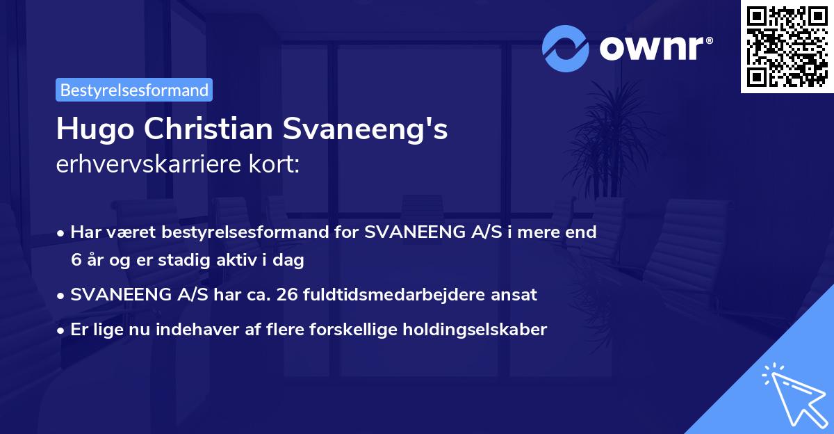 Hugo Christian Svaneeng's erhvervskarriere kort