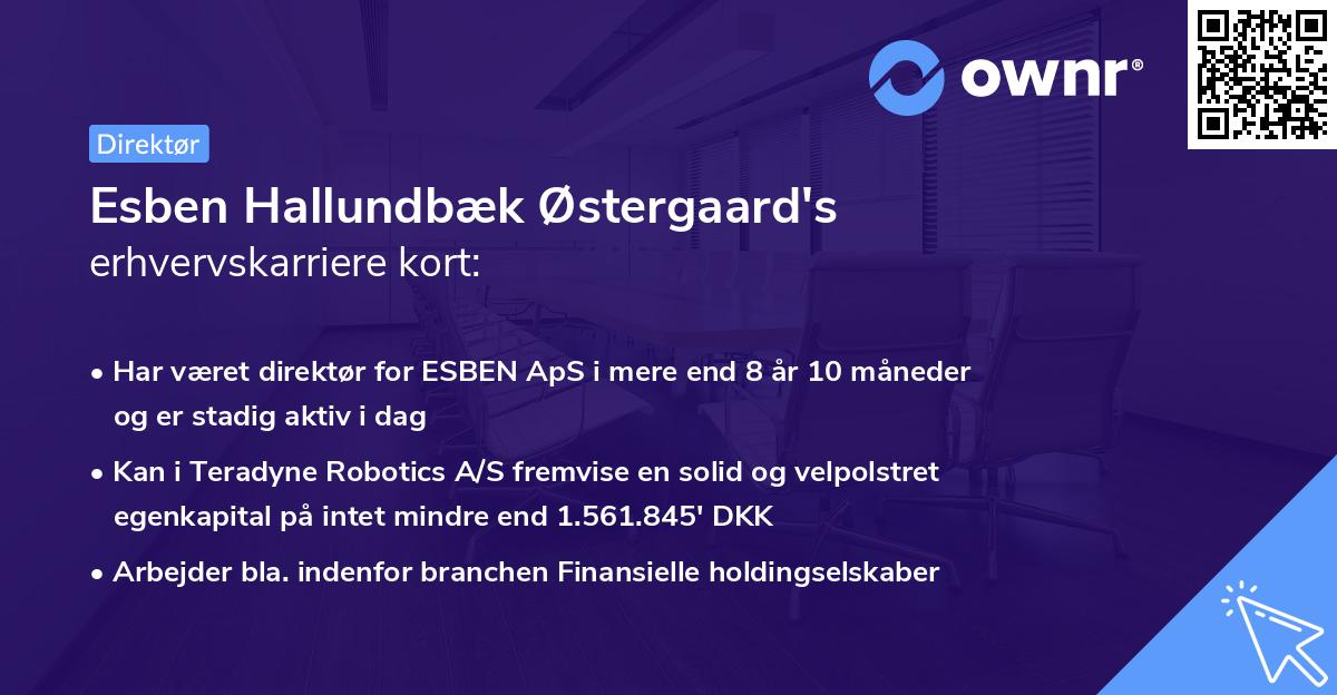Esben Hallundbæk Østergaard's erhvervskarriere kort