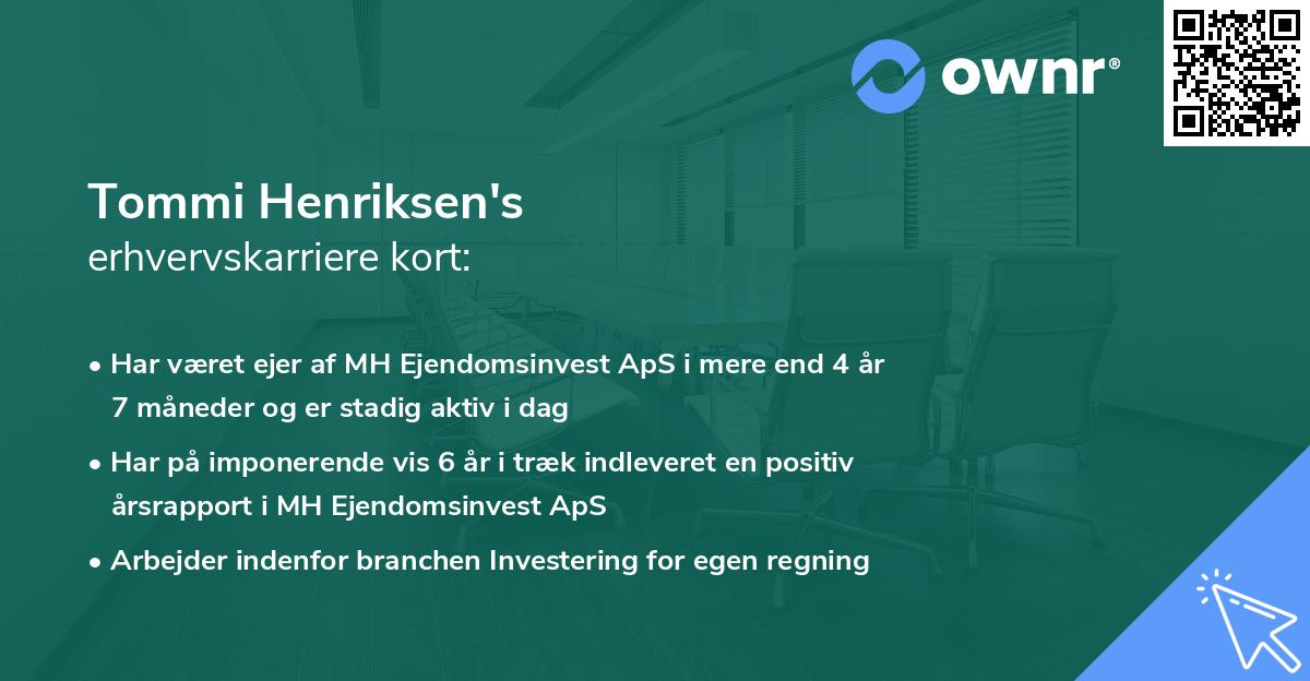 Tommi Henriksen's erhvervskarriere kort