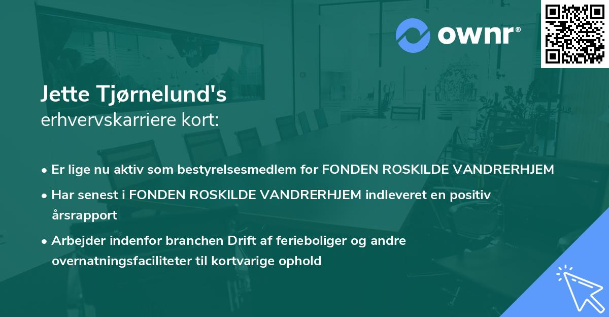 Jette Tjørnelund's erhvervskarriere kort