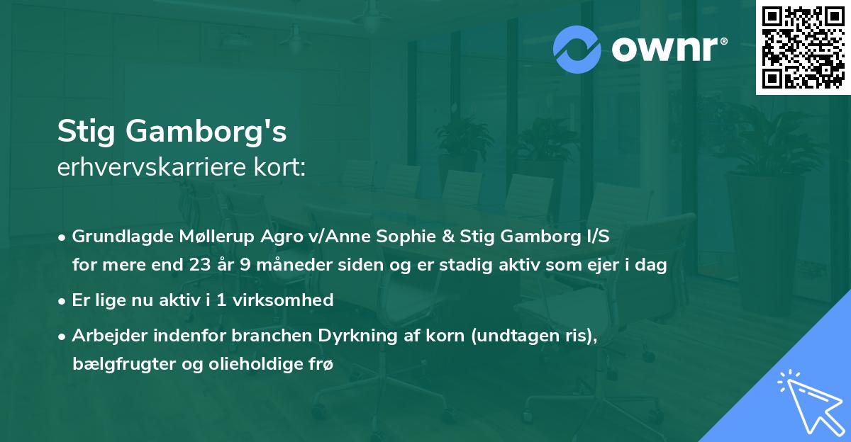 Stig Gamborg's erhvervskarriere kort