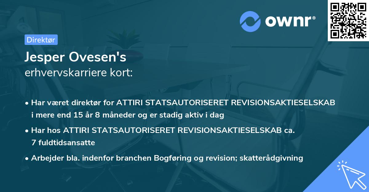 Jesper Ovesen's erhvervskarriere kort