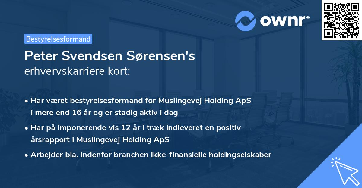 Peter Svendsen Sørensen's erhvervskarriere kort