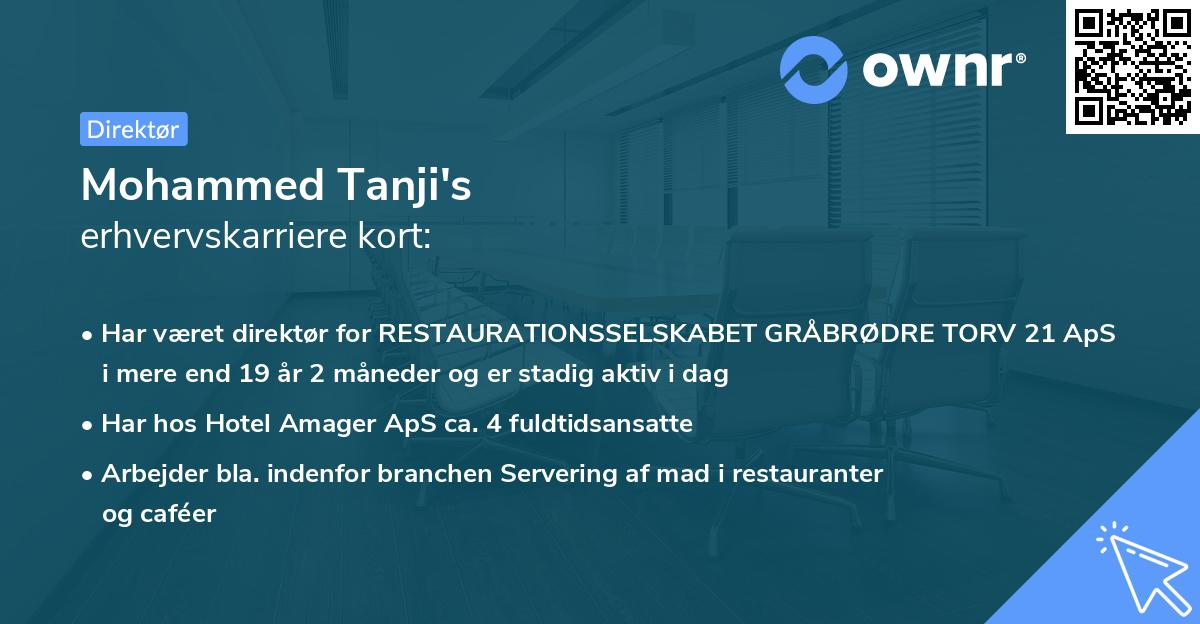 Mohammed Tanji's erhvervskarriere kort