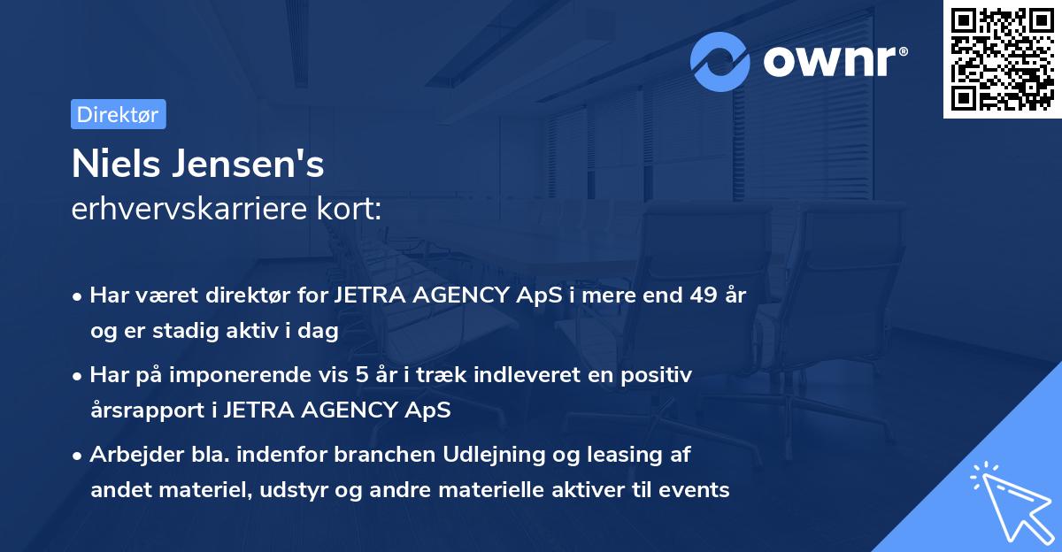 Niels Jensen's erhvervskarriere kort