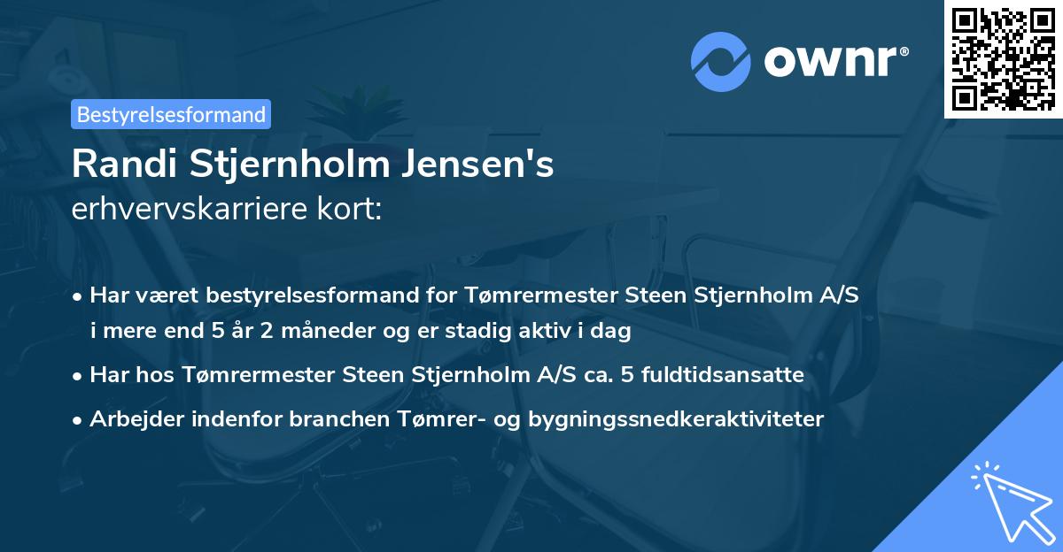 Randi Stjernholm Jensen's erhvervskarriere kort