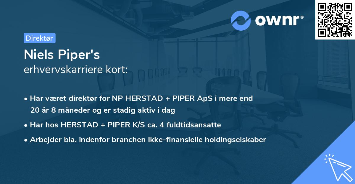 Niels Piper's erhvervskarriere kort