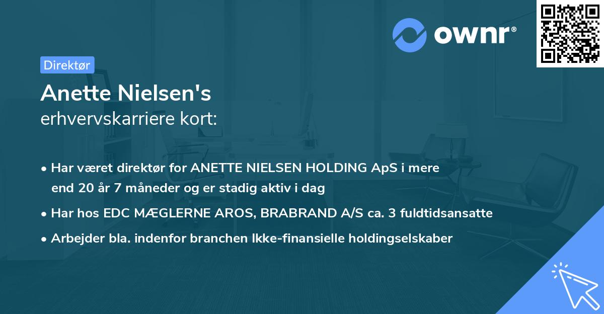 Anette Nielsen's erhvervskarriere kort