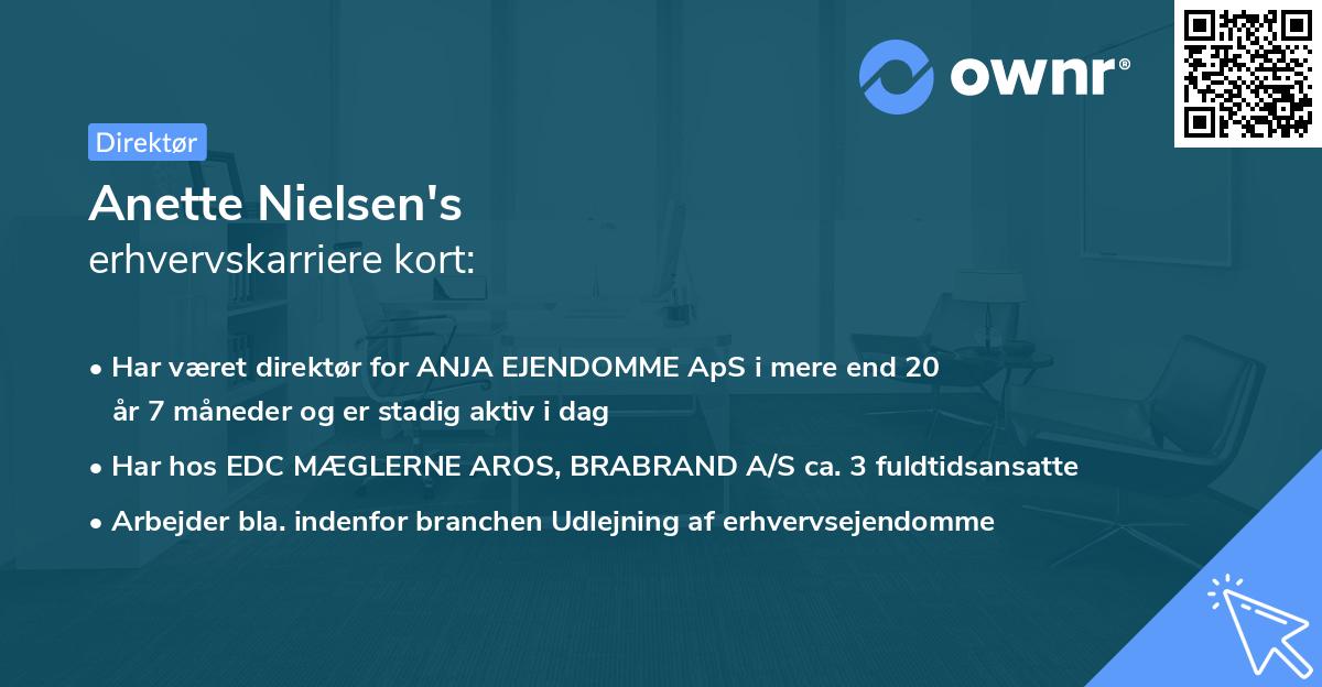 Anette Nielsen's erhvervskarriere kort