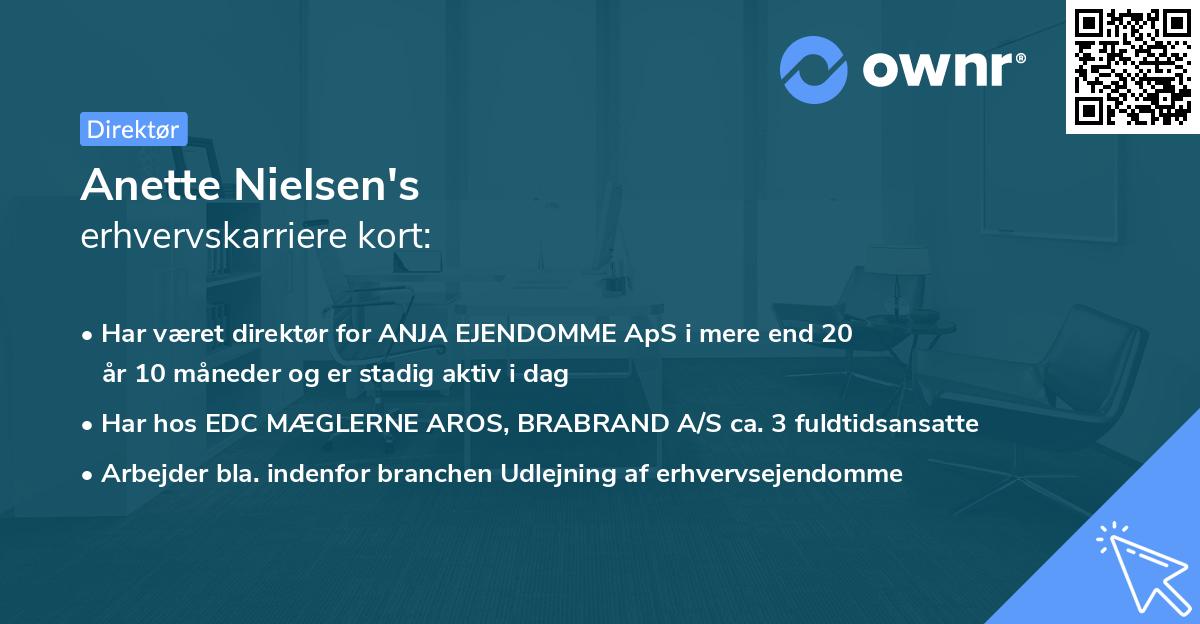 Anette Nielsen's erhvervskarriere kort