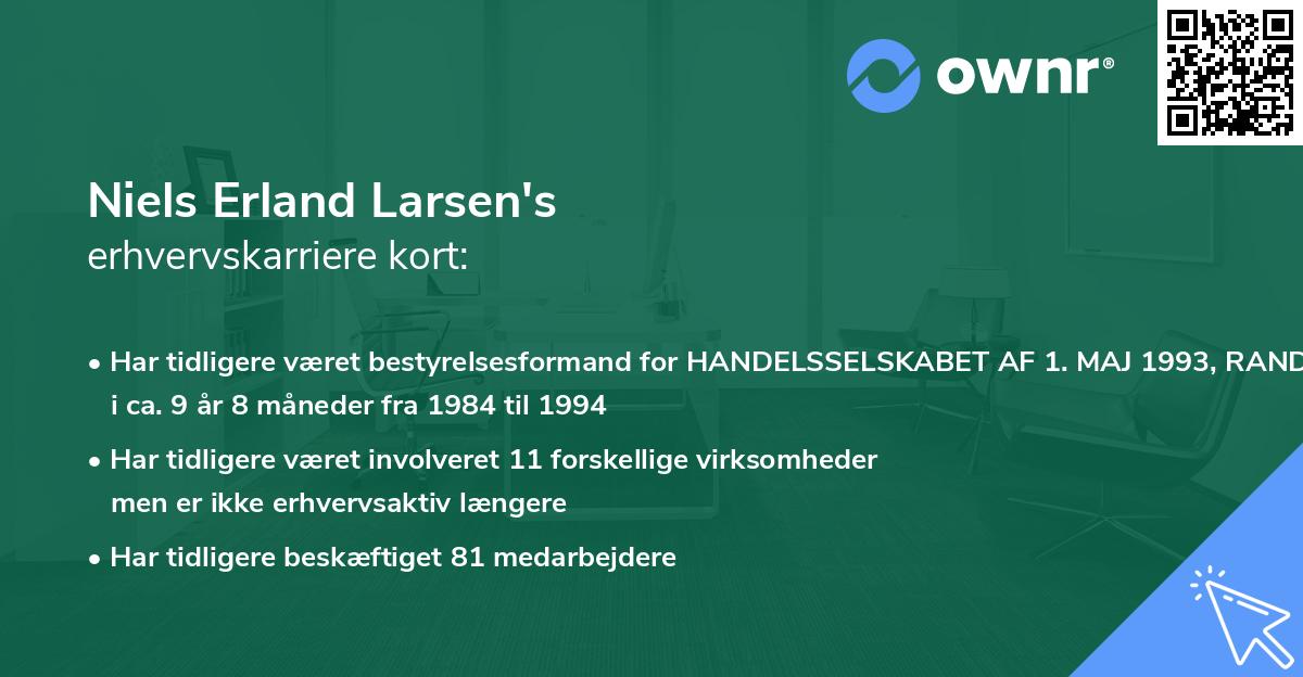 Niels Erland Larsen's erhvervskarriere kort