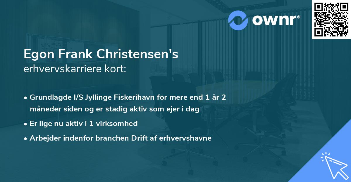 Egon Frank Christensen's erhvervskarriere kort