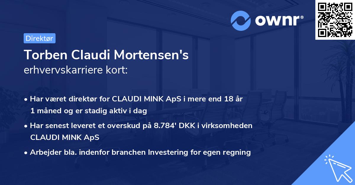 Torben Claudi Mortensen's erhvervskarriere kort