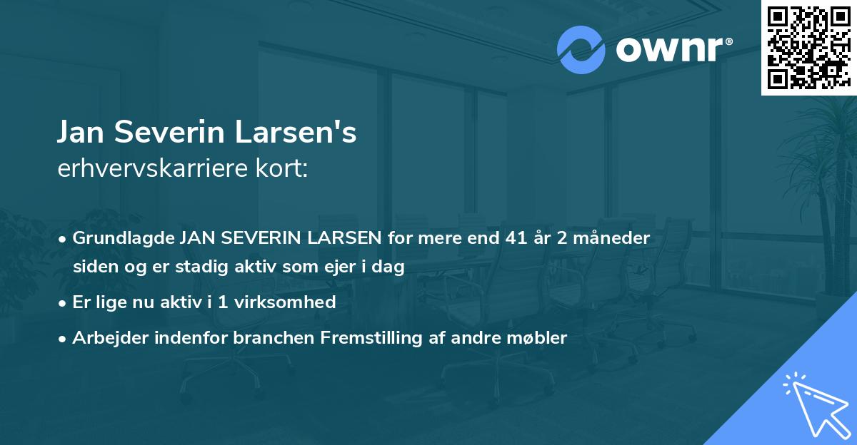 Jan Severin Larsen's erhvervskarriere kort