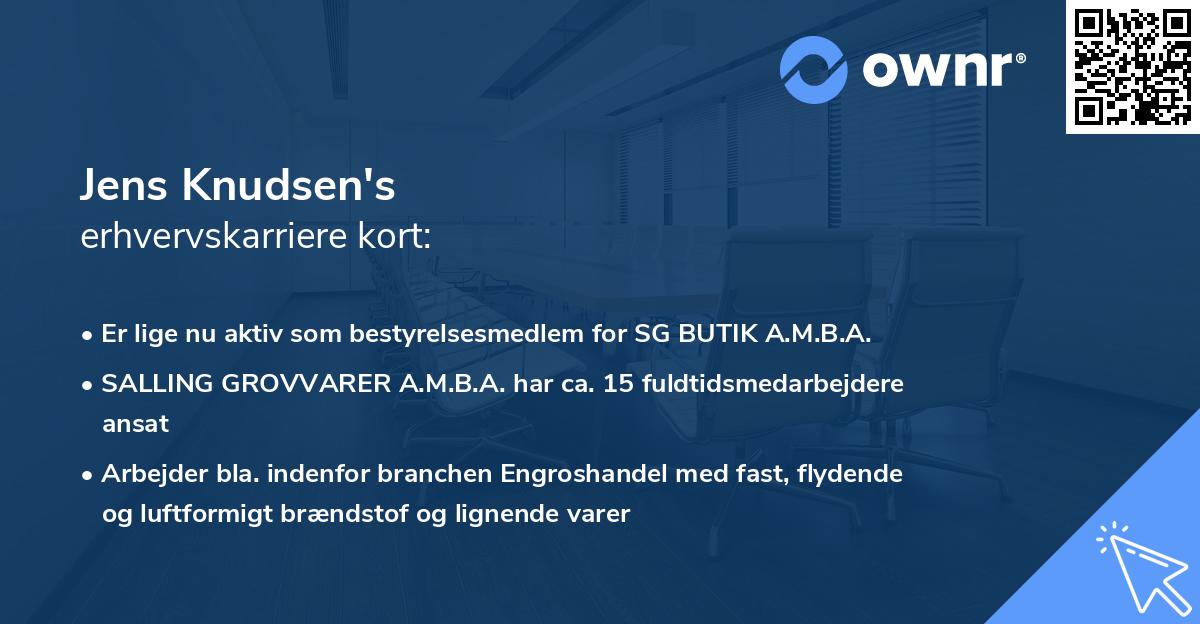 Jens Knudsen's erhvervskarriere kort