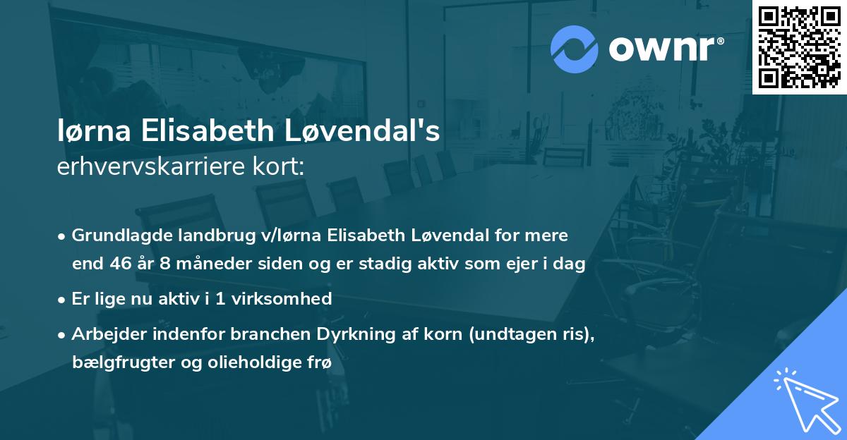 Iørna Elisabeth Løvendal's erhvervskarriere kort
