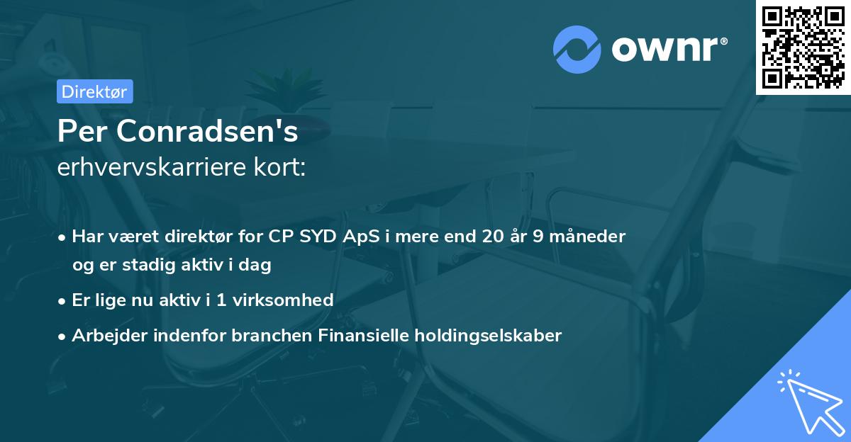 Per Conradsen's erhvervskarriere kort