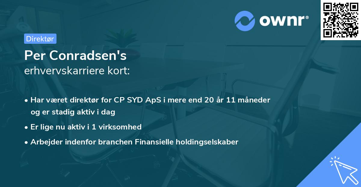 Per Conradsen's erhvervskarriere kort