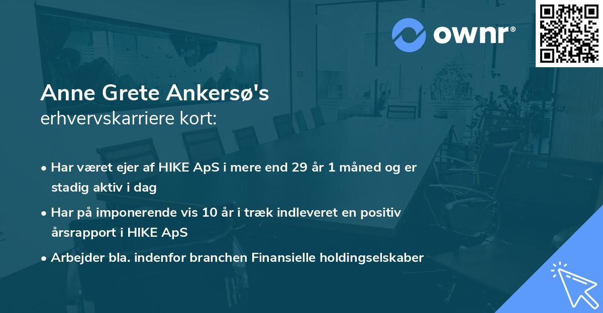 Anne Grete Ankersø's erhvervskarriere kort
