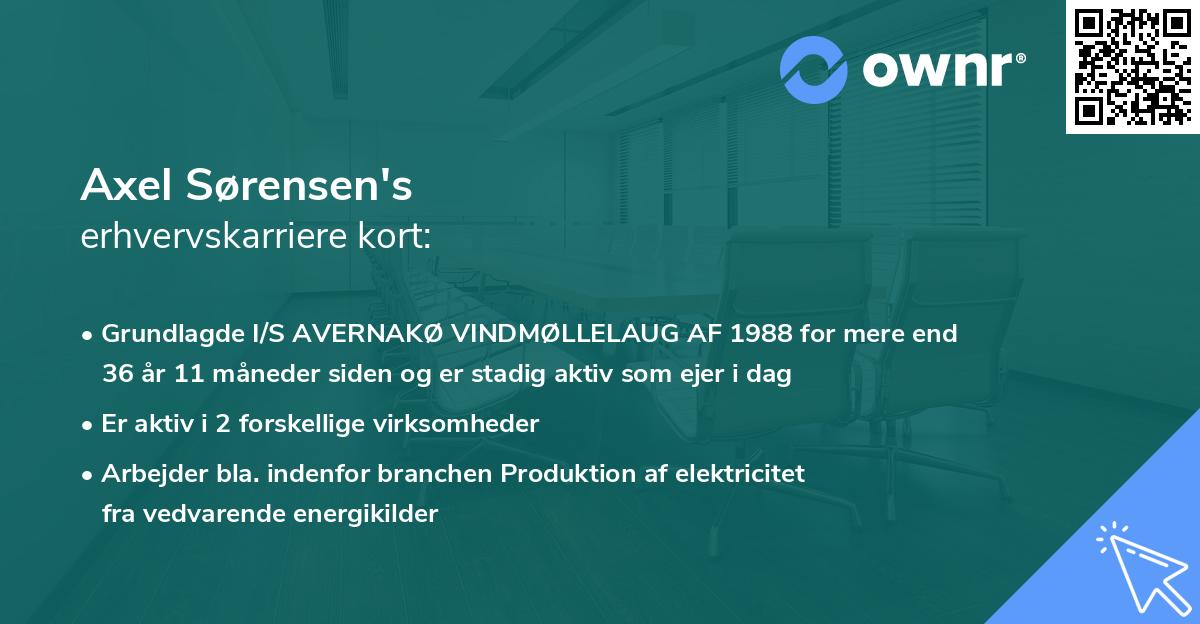 Axel Sørensen's erhvervskarriere kort