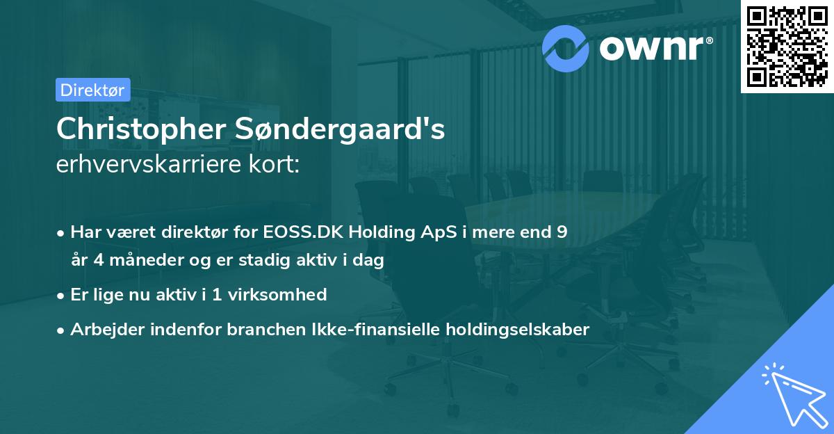 Christopher Søndergaard's erhvervskarriere kort