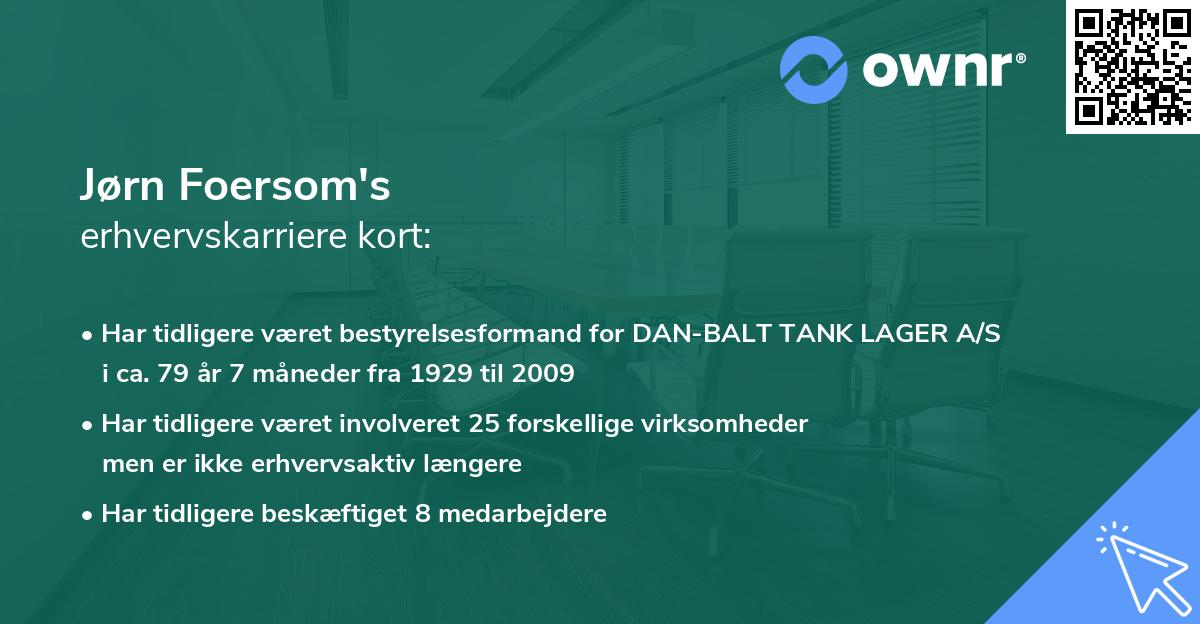 Jørn Foersom's erhvervskarriere kort